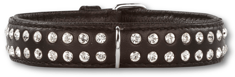 Mindre Vågn op Vedholdende Halsbånd med Swarovski Diamanter Sort 2 Rækker