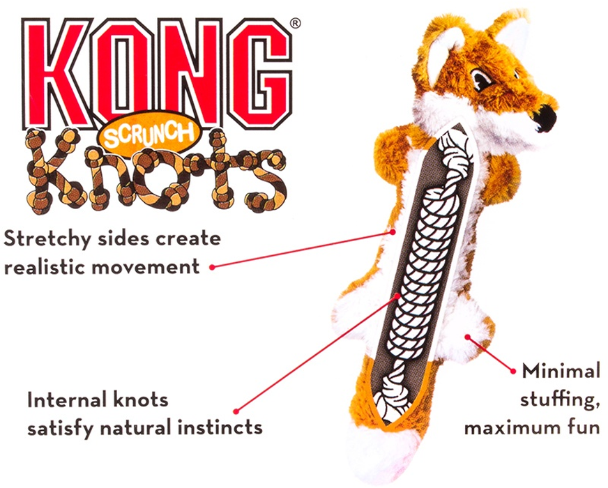 KONG Scrunch Knots Fox Den Frække Ræv Til Sjov og Leg