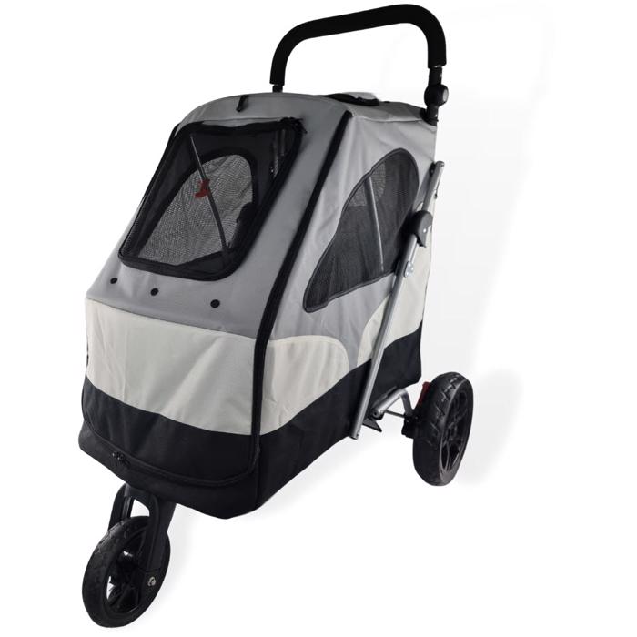 Topmast Hunde Buggy Deluxe En Smuk Grå Sporty Klapvogn