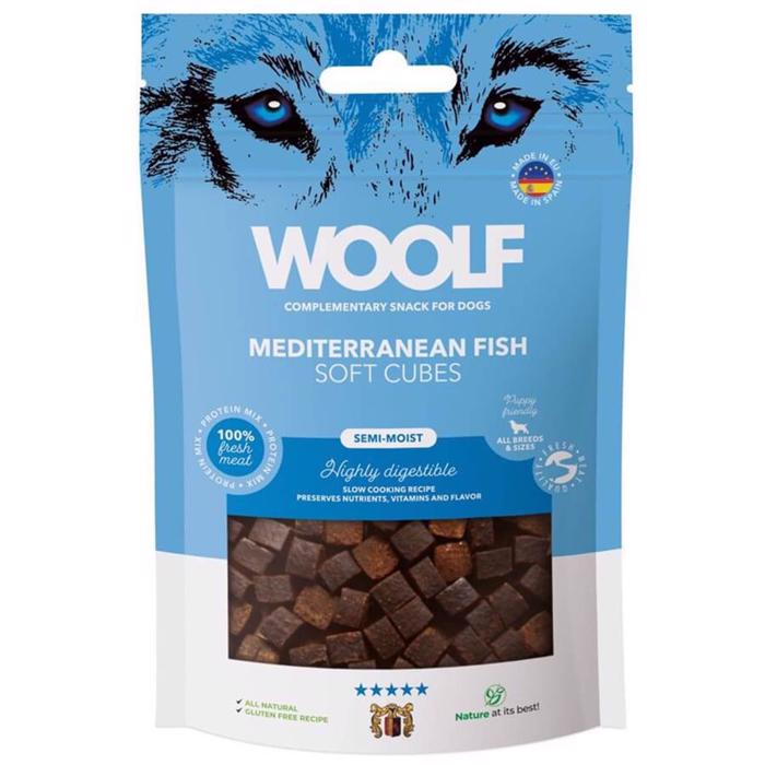 Woolf Soft Cubes with Mediterranean Fish Lækre Bløde Godbidder 100g