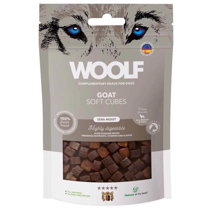 Woolf Soft Cubes with Goat Lækre Godbidder Til Hund 100g