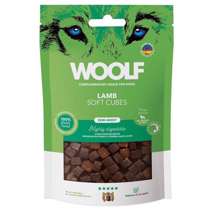 Woolf Soft Cubes with Lamb Lækre Bløde Godbidder Til Hund 100g