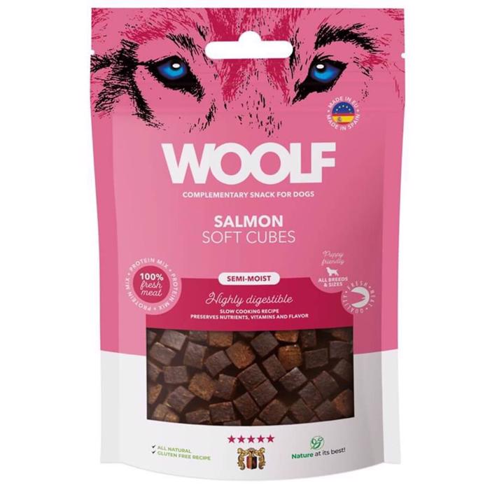 Woolf Soft Cubes with Salmon Lækre Bløde Godbidder 100g