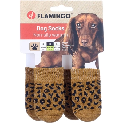 Flamingo Hundesokker Med Non-slip Sål Design Adda Leo MEDIUM