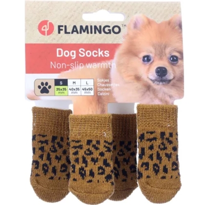 Flamingo Hundesokker Med Non-slip Sål Design Adda Leo SMALL