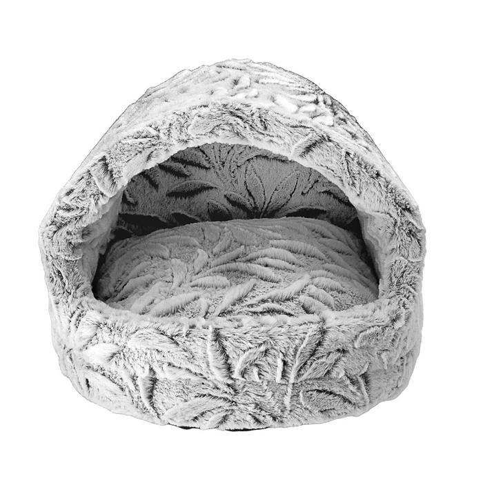 Kattehule Igloo Plys Snowy Grey Silver
