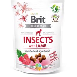 Brit Crunchy Snack Insects Lamb Beriget Med Hindbær 200 gram