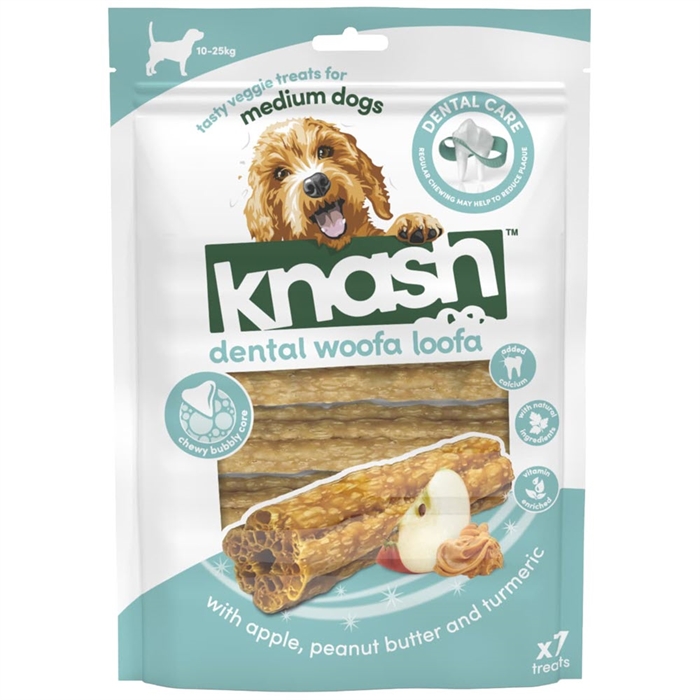 Knash Woofa Loofa Dental Stick Care Æble & Peanut Butter 7stk