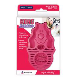 KONG Zoom Groom Dog Brush RaspBerry Fjerner Løse Hår I Pelsen