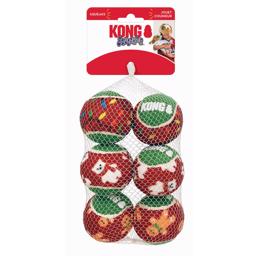 Kong Holiday SqueakAir Røde & Grønne Festlige Julebolde Til Hunden