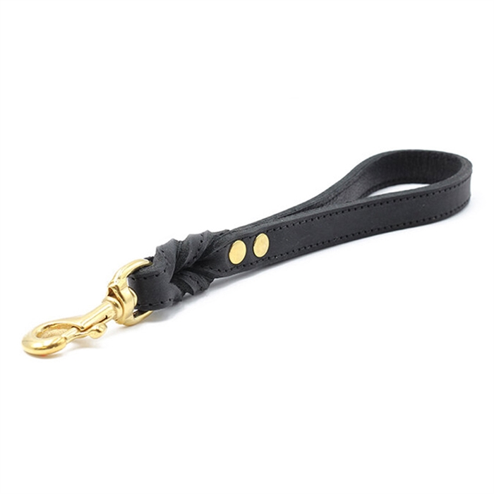 Deluxe Håndlavet Læderline i Sort & Messing 30 cm