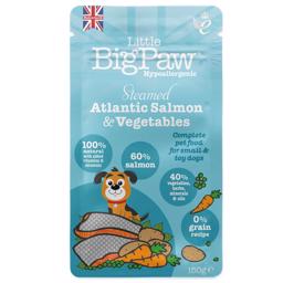 Little BigPaw Steamed Atlantic Salmon & Vegetable for Små Hundebørn 150g