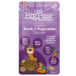 Little BigPaw Tender Duck & Vegetable Dinner for Små Hundebørn 150g