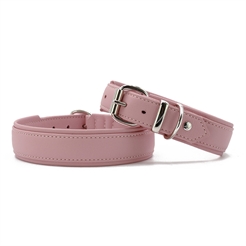 Læder Halsbånd Model Classic Soft Holi Flamingo
