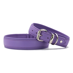 Læder Halsbånd Model Classic Soft Holi Purple