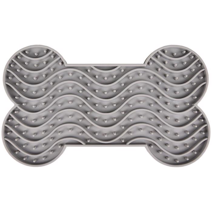 Flamingo Lick Pad Yummee Silikone Bone Grey Large Model