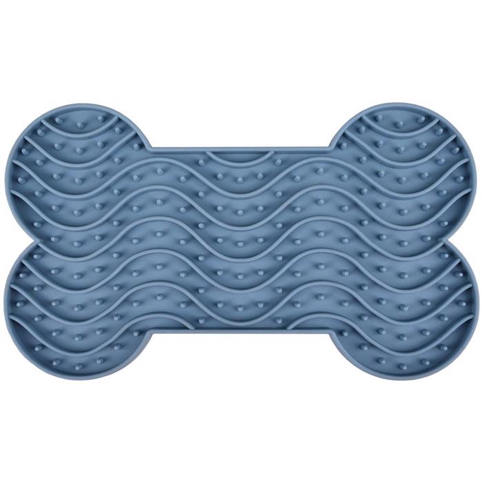 Flamingo Lick Pad Yummee Silikone Bone Blue Medium Model