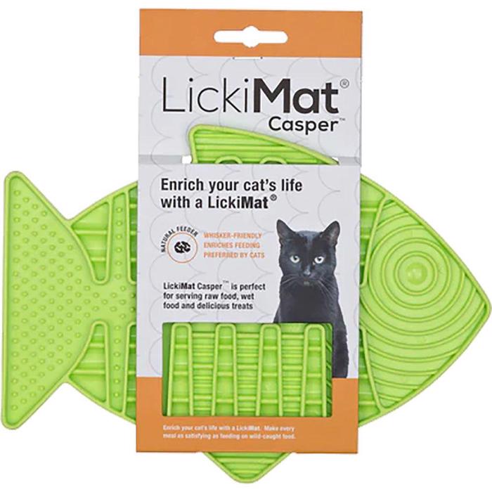 LickiMat CAT CASPER Silikone Aktivitets Slikkemåtte Grøn