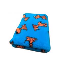 Vet Bed Extra Soft Design Lucky Dog Turquoise 75 x 100cm