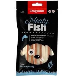 Dogman Meaty Fisk & Kylling Strips Mums Til Din Hund 80gram