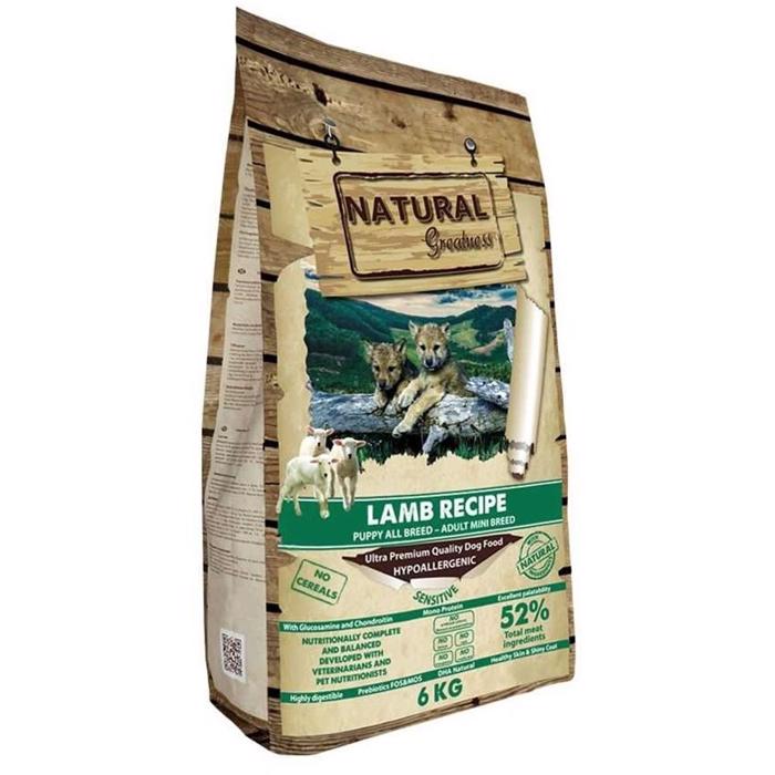 Natural Greatness Ultra Premium Kornfrit Hvalpe & Mini Racer Lamb 6kg