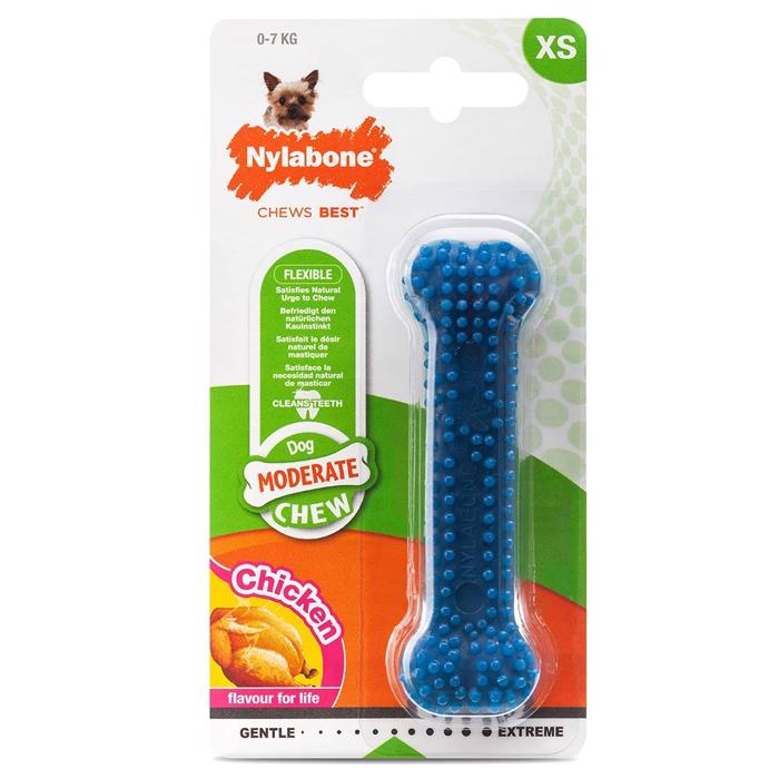 Nylabone Moderate Dental Chew Bone Tyggelegetøj Med Kyllingesmag