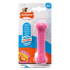 Nylabone Puppy Teething Dental Chew Bone i Lyserød XS