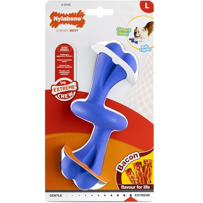 Nylabone Rolley Bacon Extreme Interaktivt Tyggeben Large