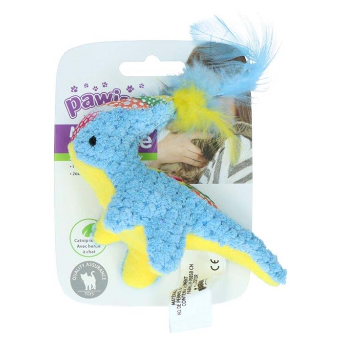 Pawise Meow Meow Kattelegetøj Dinosaur Blå & Gul