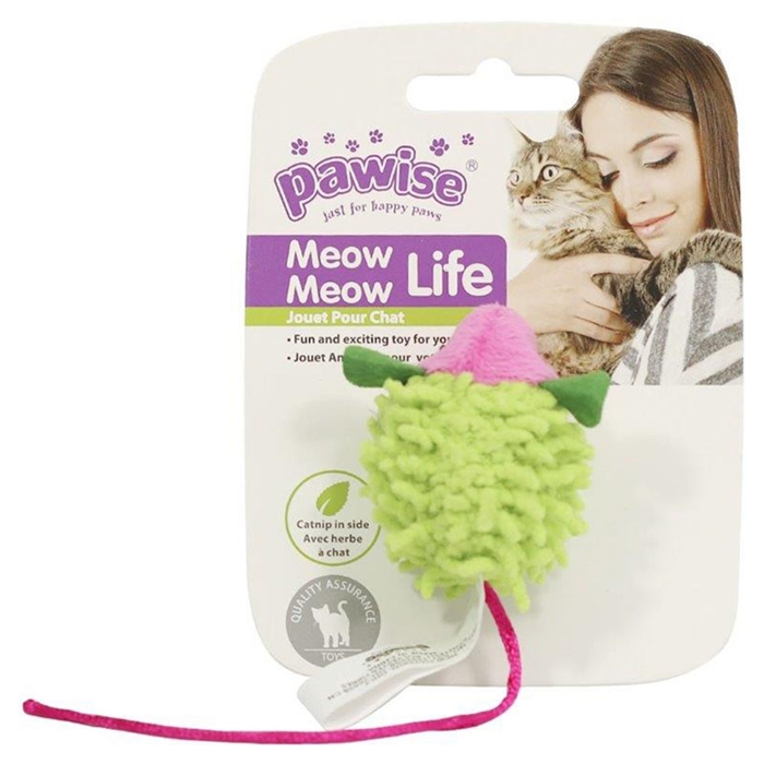 Pawise Meow Meow Kattelegetøj Mus Grøn & Pink