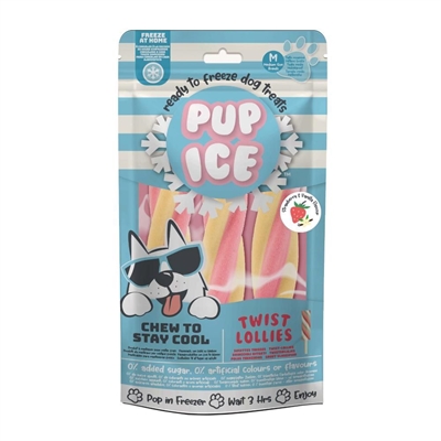 Pup Ice Twister Is Sjove Hundeis Jordbær Vanilje 3stk Medium