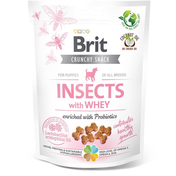 Brit Crunchy Snack Insects Whey Med Probiotics PUPPY 200 gram
