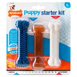 Nylabone Puppy Starter Kit 3 ben med Kyllingesmag