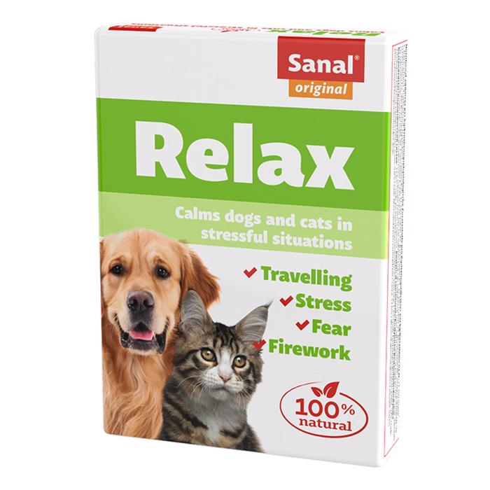 Anti Stress Tabletter SANAL Calming Relax Beroliger Hund og Kat Til 20 kg