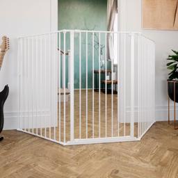DogSpace Rocky Vægmonteret Hundelåge Gitter 105 cm Højt HVID