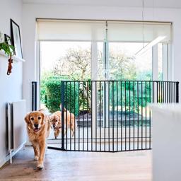 DogSpace Rocky Vægmonteret Hundelåge Gitter 105 cm SORT