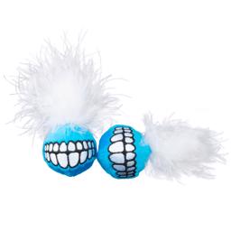 Rogz Plush Fluffy Grinz med Fjer Blue Mini 2 Pack Til Katte