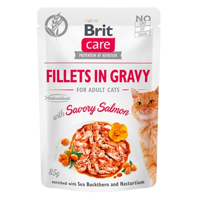 Brit Care Vådfoder Til Kat Mør Laks i Sovs 85g