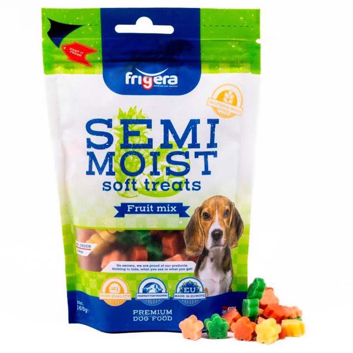 Frigera Semi Moist Bløde Kornfrie Hunde Godbidder med Frugt Mix 165g - DATOVARER
