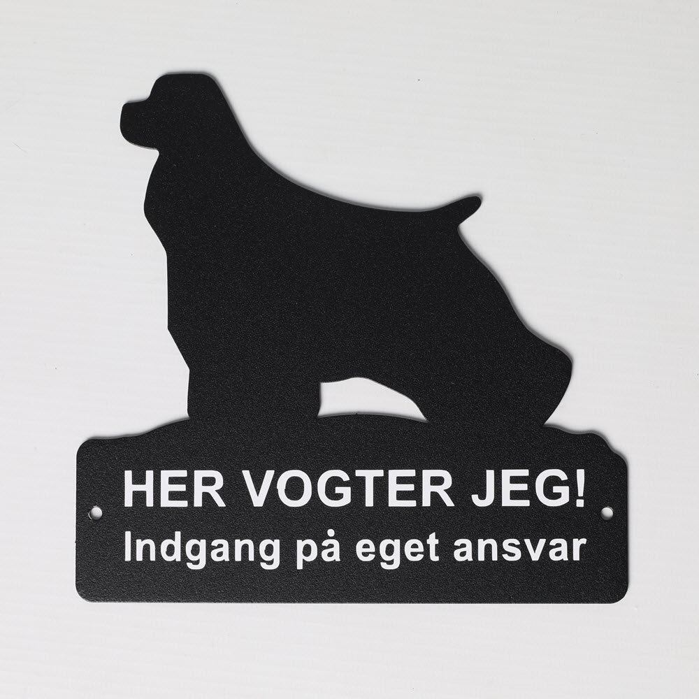 HER VOGTER JEG skilt Med Racehunden