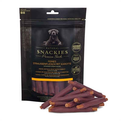 Snackies Premium Naturals Snack af Strudsekød & Gulerod 150g