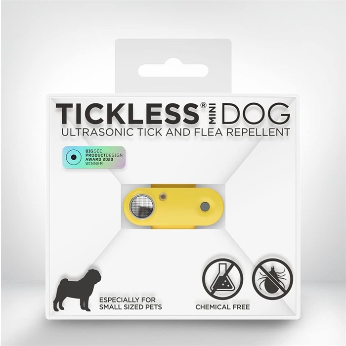 Tickless Pet Mini UltraSonic Kryb Skræmmer Genopladelig GUL