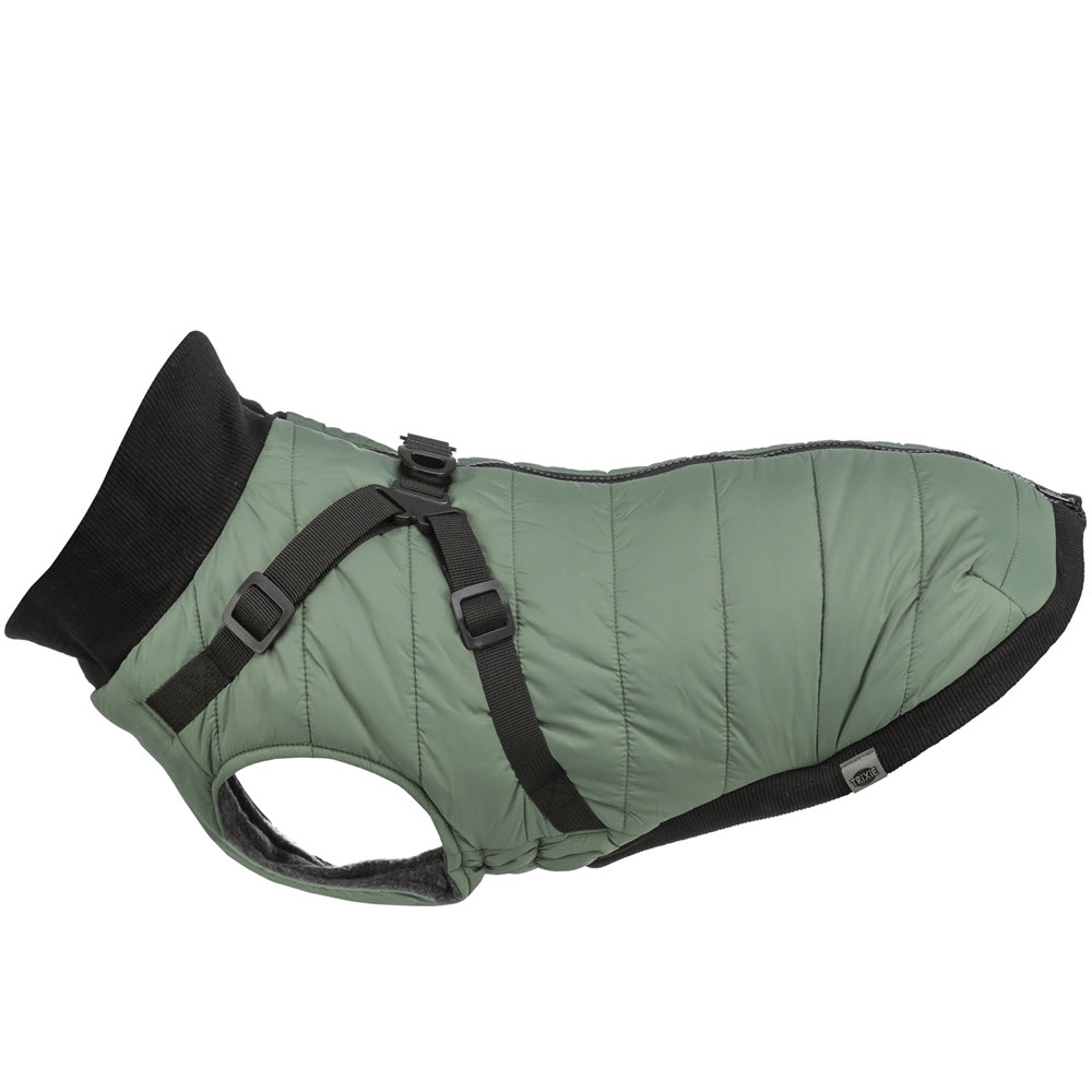 Trixie Pontis Hundejakke med Indbygget Sele i Sage Grøn