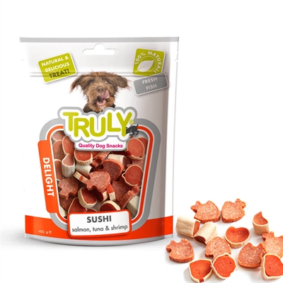 Truly Doggy Sushi Bar Fisk og Omega Godbidder 400g
