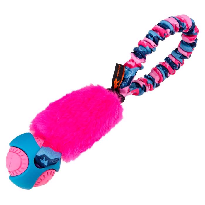 Tug-e-nuff Pocket PowerBall Fauxtastic Pink Kunstpels Dummy med Bold & Snor