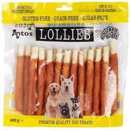 Antos Lollies DeLight Premium Tyggestænger Svøbt Med Kylling 400g