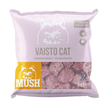 MUSH Cat Barf Frossen Råfoder Vaisto Pink 3 Kg