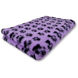 Vet Bed Extra Soft Design Lilac & Black Paw 100 x 150 cm