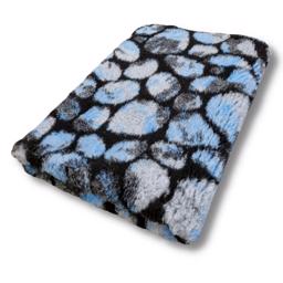 Vet Bed Extra Soft Black Blue Stepping Stones 100 x 150 cm