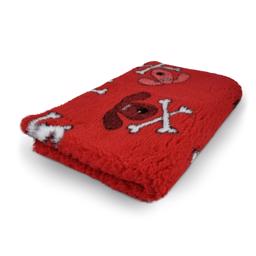Vet Bed Extra Soft Design Crossbones Red 75 x 100 cm